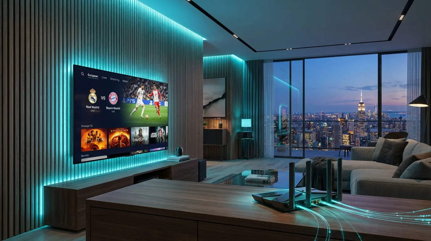 What is IPTV and how does it work - 2026 Internet Protocol Television streaming interface on Smart TV